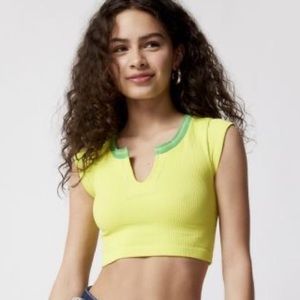 go for gold neon green top